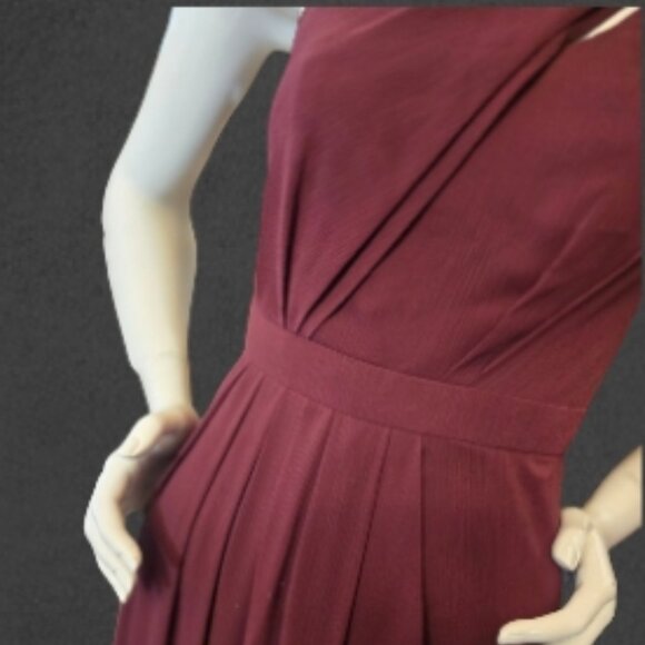 DAVID'S BRIDAL Burgundy Wine Formal Prom Bridesmaid Full  Length Gown sz 2 - Picture 6 of 8